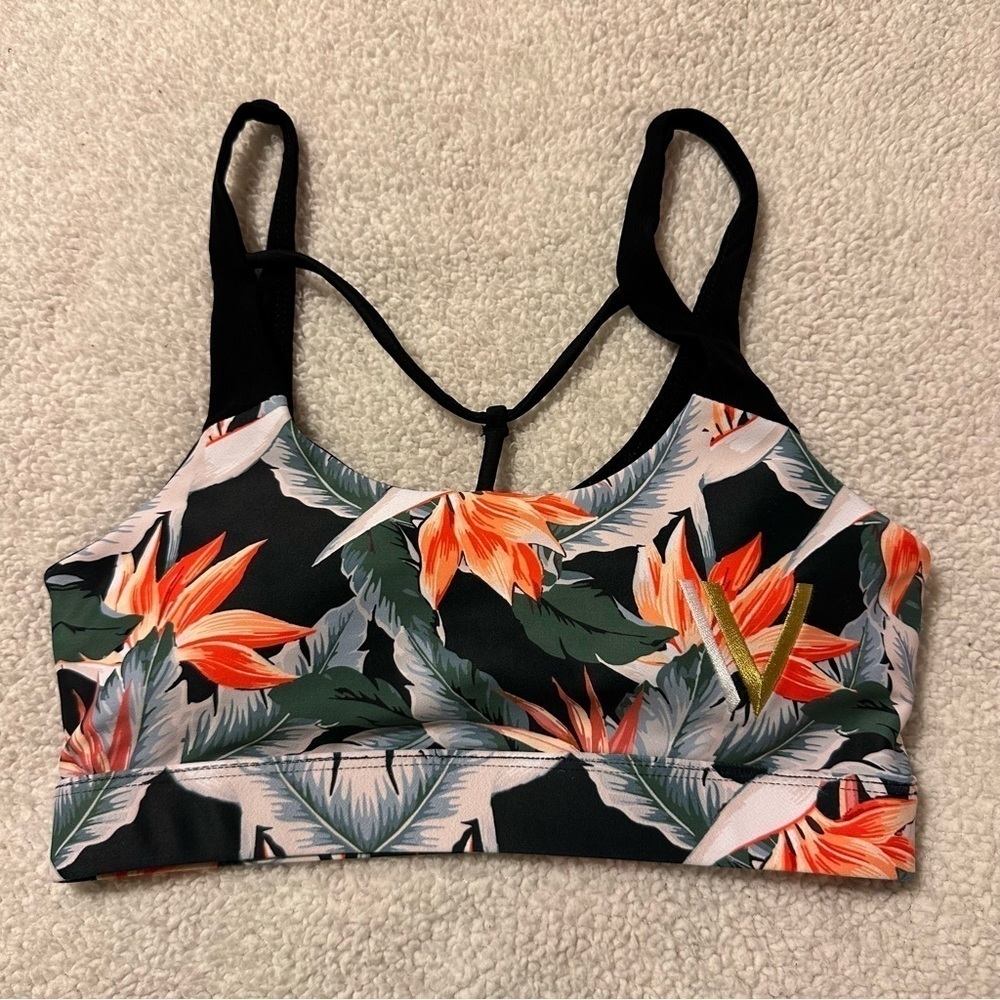 VULL Tropical Floral Print Sports Bra CrossFit